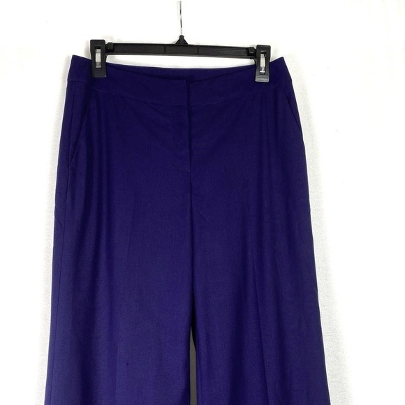 NWT St John Womens Sz 4 Trouser 28 x 36 Wide Leg Dress Pants Blue Pockets Office - Picture 3 of 7